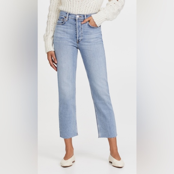 Re/Done 70s Comfort Stretch High Rise Stove Pipe Denim...